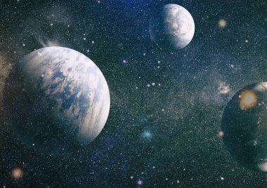 Evrendeki sonsuz uzay alanının küçük bir parçası. 