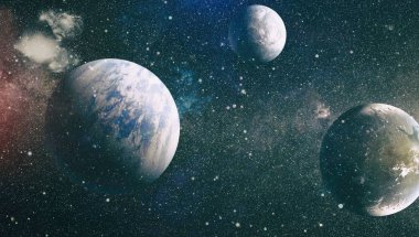 Evrendeki sonsuz uzay alanının küçük bir parçası. 