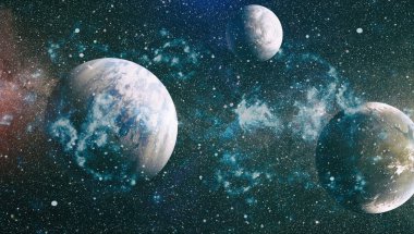 Evrendeki sonsuz uzay alanının küçük bir parçası. 