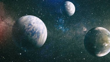 Evrendeki sonsuz uzay alanının küçük bir parçası. 