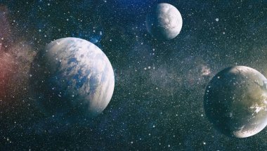 Evrendeki sonsuz uzay alanının küçük bir parçası. 