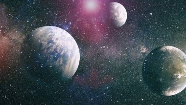 Evrendeki sonsuz uzay alanının küçük bir parçası. 