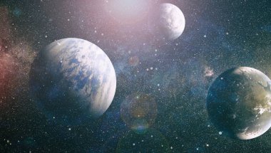 Evrendeki sonsuz uzay alanının küçük bir parçası. 