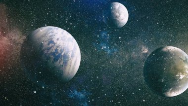 Evrendeki sonsuz uzay alanının küçük bir parçası. 