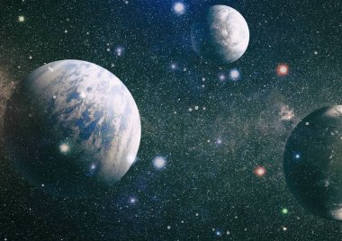 Evrendeki sonsuz uzay alanının küçük bir parçası. 