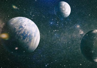 Evrendeki sonsuz uzay alanının küçük bir parçası. 