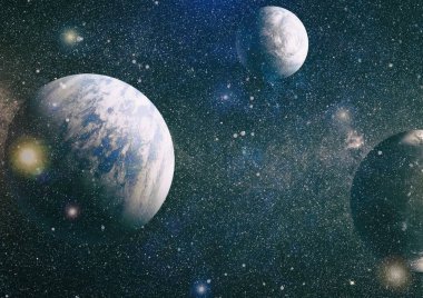 Evrendeki sonsuz uzay alanının küçük bir parçası. 