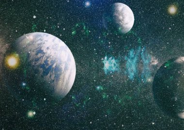 Evrendeki sonsuz uzay alanının küçük bir parçası. 