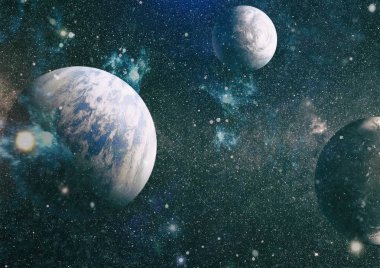 Evrendeki sonsuz uzay alanının küçük bir parçası. 