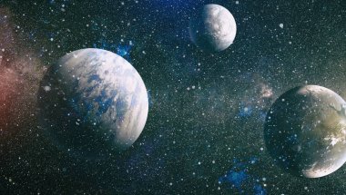 Evrendeki sonsuz uzay alanının küçük bir parçası. 