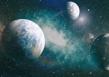 Evrendeki sonsuz uzay alanının küçük bir parçası. 