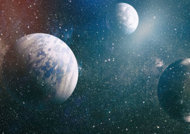 Evrendeki sonsuz uzay alanının küçük bir parçası. 