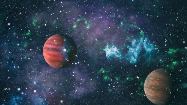 Evrendeki sonsuz uzay alanının küçük bir parçası. 