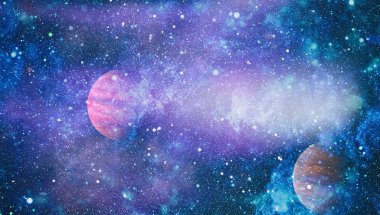 Fütürist soyut alan arkaplanı. Yıldızlı ve nebulalı gece gökyüzü. Bu görüntünün elementleri NASA tarafından desteklenmektedir