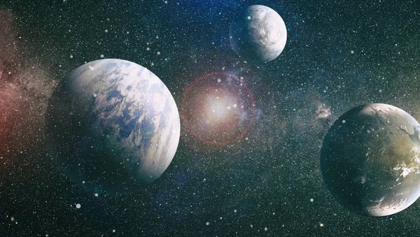 Evrendeki sonsuz uzay alanının küçük bir parçası. 