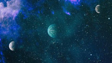 Fütürist soyut alan arkaplanı. Yıldızlı ve nebulalı gece gökyüzü. Bu görüntünün elementleri NASA tarafından desteklenmektedir