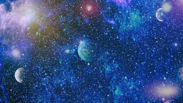 Fondo Espacial Abstracto Futurista Cielo Nocturno Con Estrellas Nebulosa Elementos — Foto de Stock