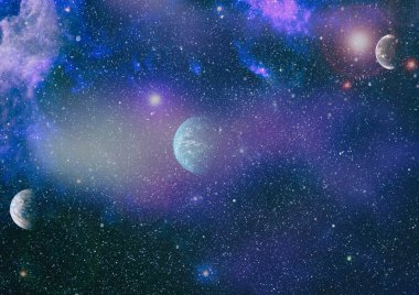 Fütürist soyut alan arkaplanı. Yıldızlı ve nebulalı gece gökyüzü. Bu görüntünün elementleri NASA tarafından desteklenmektedir