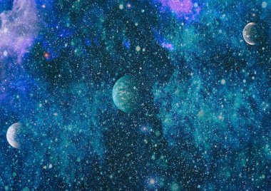 Fütürist soyut alan arkaplanı. Yıldızlı ve nebulalı gece gökyüzü. Bu görüntünün elementleri NASA tarafından desteklenmektedir