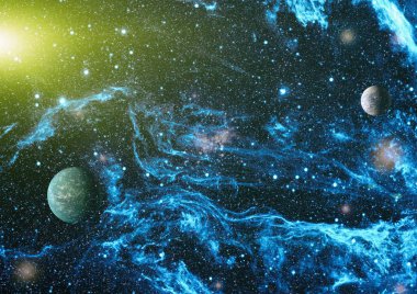 Fütürist soyut alan arkaplanı. Yıldızlı ve nebulalı gece gökyüzü. Bu görüntünün elementleri NASA tarafından desteklenmektedir