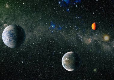 Fütürist soyut alan arkaplanı. Yıldızlı ve nebulalı gece gökyüzü. Bu görüntünün elementleri NASA tarafından desteklenmektedir