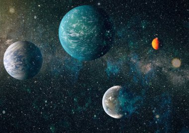 Fütürist soyut alan arkaplanı. Yıldızlı ve nebulalı gece gökyüzü. Bu görüntünün elementleri NASA tarafından desteklenmektedir