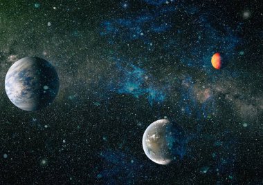 Fütürist soyut alan arkaplanı. Yıldızlı ve nebulalı gece gökyüzü. Bu görüntünün elementleri NASA tarafından desteklenmektedir