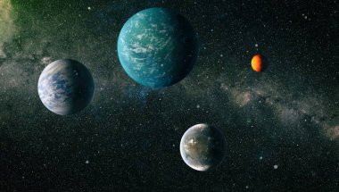 Fütürist soyut alan arkaplanı. Yıldızlı ve nebulalı gece gökyüzü. Bu görüntünün elementleri NASA tarafından desteklenmektedir