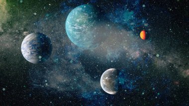 Fütürist soyut alan arkaplanı. Yıldızlı ve nebulalı gece gökyüzü. Bu görüntünün elementleri NASA tarafından desteklenmektedir
