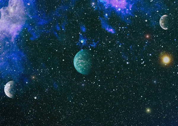Futuristické Abstraktní Vesmírné Pozadí Noční Obloha Hvězdami Mlhovinou Prvky Tohoto — Stock fotografie