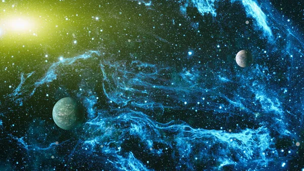 Fütürist soyut alan arkaplanı. Yıldızlı ve nebulalı gece gökyüzü. Bu görüntünün elementleri NASA tarafından desteklenmektedir