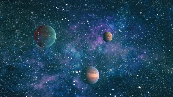 Futuristisk Abstrakt Utrymme Bakgrund Natthimmel Med Stjärnor Och Nebulosa Delar — Stockfoto