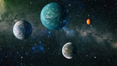 Fütürist soyut alan arkaplanı. Yıldızlı ve nebulalı gece gökyüzü. Bu görüntünün elementleri NASA tarafından desteklenmektedir