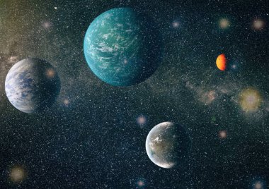 Evren kavramı arka plan. Nasa tarafından döşenmiş bu görüntü unsurları