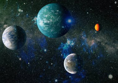 Evren kavramı arka plan. Nasa tarafından döşenmiş bu görüntü unsurları