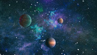 Patlama süpernovası. Parlak Yıldız Nebulası. Uzak galaksi. Soyut görüntü. Bu görüntünün elementleri NASA tarafından desteklenmektedir.