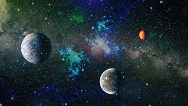 Patlama süpernovası. Parlak Yıldız Nebulası. Uzak galaksi. Soyut görüntü. Bu görüntünün elementleri NASA tarafından desteklenmektedir.