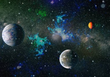 Patlama süpernovası. Parlak Yıldız Nebulası. Uzak galaksi. Soyut görüntü. Bu görüntünün elementleri NASA tarafından desteklenmektedir.