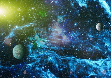 Patlama süpernovası. Parlak Yıldız Nebulası. Uzak galaksi. Soyut görüntü. Bu görüntünün elementleri NASA tarafından desteklenmektedir.