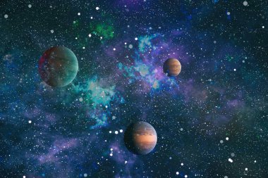 Patlama süpernovası. Parlak Yıldız Nebulası. Uzak galaksi. Soyut görüntü. Bu görüntünün elementleri NASA tarafından desteklenmektedir.