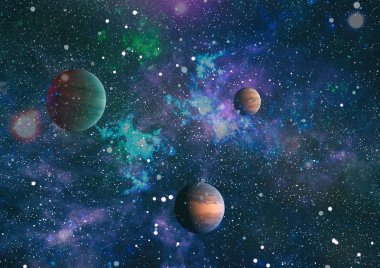 Patlama süpernovası. Parlak Yıldız Nebulası. Uzak galaksi. Soyut görüntü. Bu görüntünün elementleri NASA tarafından desteklenmektedir.