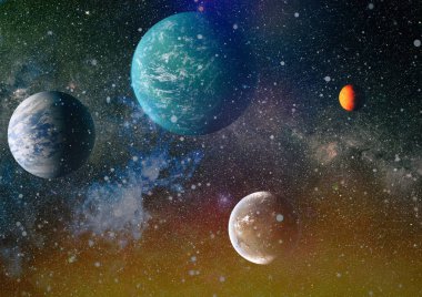 Patlama süpernovası. Parlak Yıldız Nebulası. Uzak galaksi. Soyut görüntü. Bu görüntünün elementleri NASA tarafından desteklenmektedir.