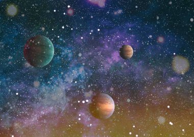 Patlama süpernovası. Parlak Yıldız Nebulası. Uzak galaksi. Soyut görüntü. Bu görüntünün elementleri NASA tarafından desteklenmektedir.