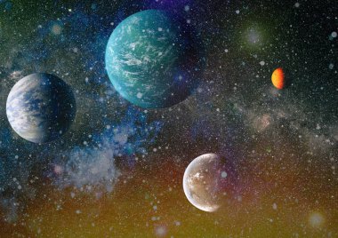 Patlama süpernovası. Parlak Yıldız Nebulası. Uzak galaksi. Soyut görüntü. Bu görüntünün elementleri NASA tarafından desteklenmektedir.