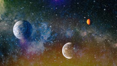 Patlama süpernovası. Parlak Yıldız Nebulası. Uzak galaksi. Soyut görüntü. Bu görüntünün elementleri NASA tarafından desteklenmektedir.