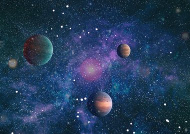 Patlama süpernovası. Parlak Yıldız Nebulası. Uzak galaksi. Soyut görüntü. Bu görüntünün elementleri NASA tarafından desteklenmektedir.