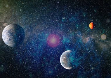 Patlama süpernovası. Parlak Yıldız Nebulası. Uzak galaksi. Soyut görüntü. Bu görüntünün elementleri NASA tarafından desteklenmektedir.