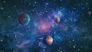 Patlama süpernovası. Parlak Yıldız Nebulası. Uzak galaksi. Soyut görüntü. Bu görüntünün elementleri NASA tarafından desteklenmektedir.