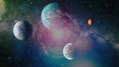 Patlama süpernovası. Parlak Yıldız Nebulası. Uzak galaksi. Soyut görüntü. Bu görüntünün elementleri NASA tarafından desteklenmektedir.