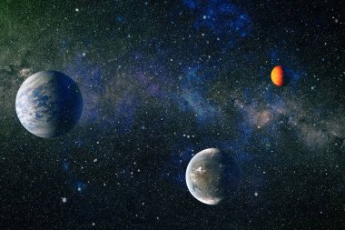 Patlama süpernovası. Parlak Yıldız Nebulası. Uzak galaksi. Soyut görüntü. Bu görüntünün elementleri NASA tarafından desteklenmektedir.